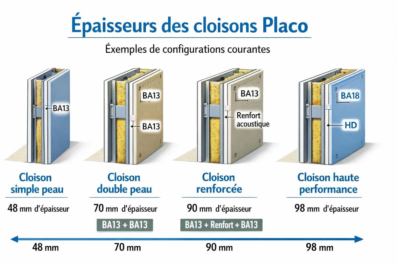 découvrez quelle est l'épaisseur idéale des cloisons en placo pour optimiser votre espace intérieur, allier solidité et isolation thermique et phonique.