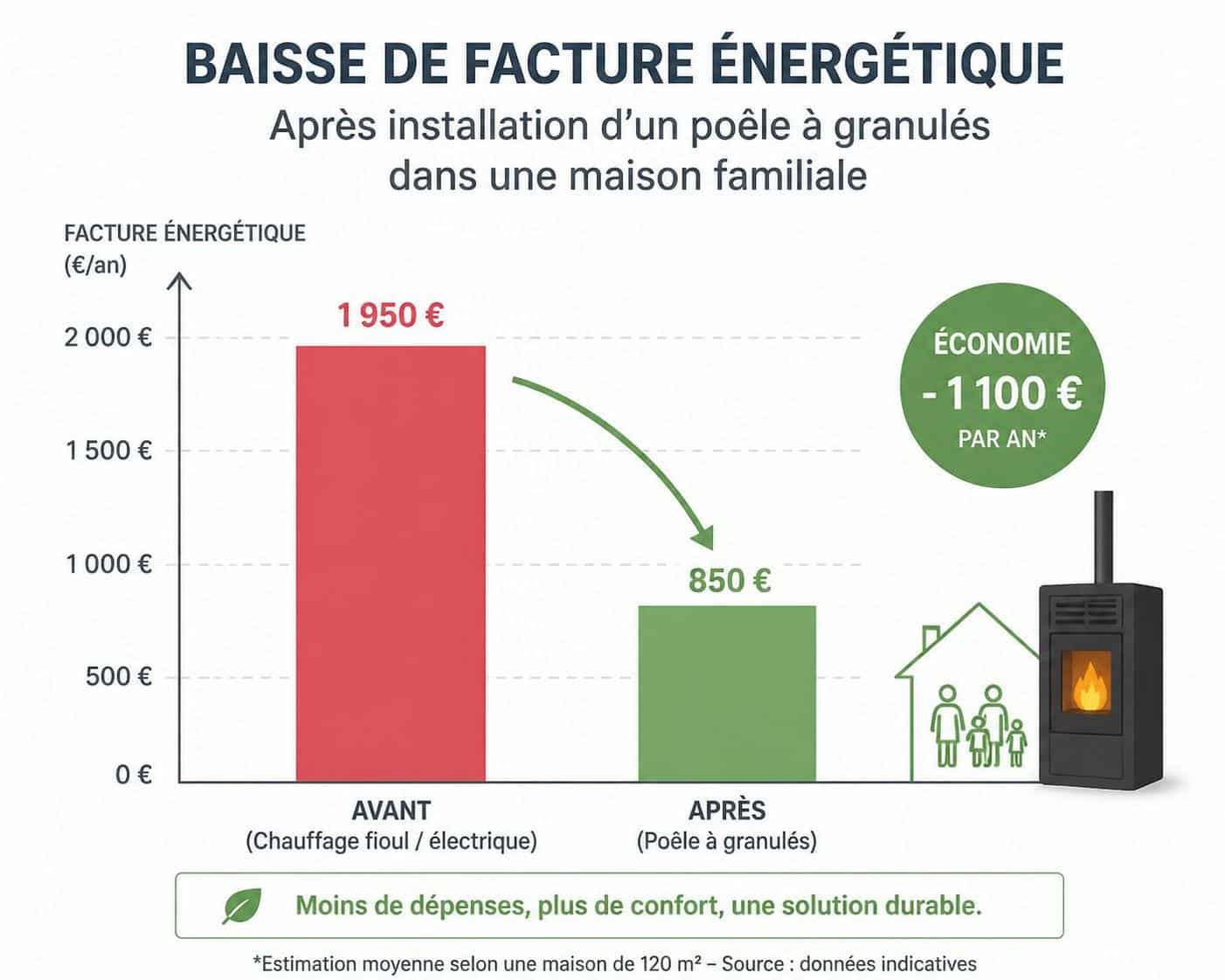 découvrez le coût réel d'un poêle à granulés en 2026 : prix d'achat, installation et entretien pour bien préparer votre projet chauffage durable.